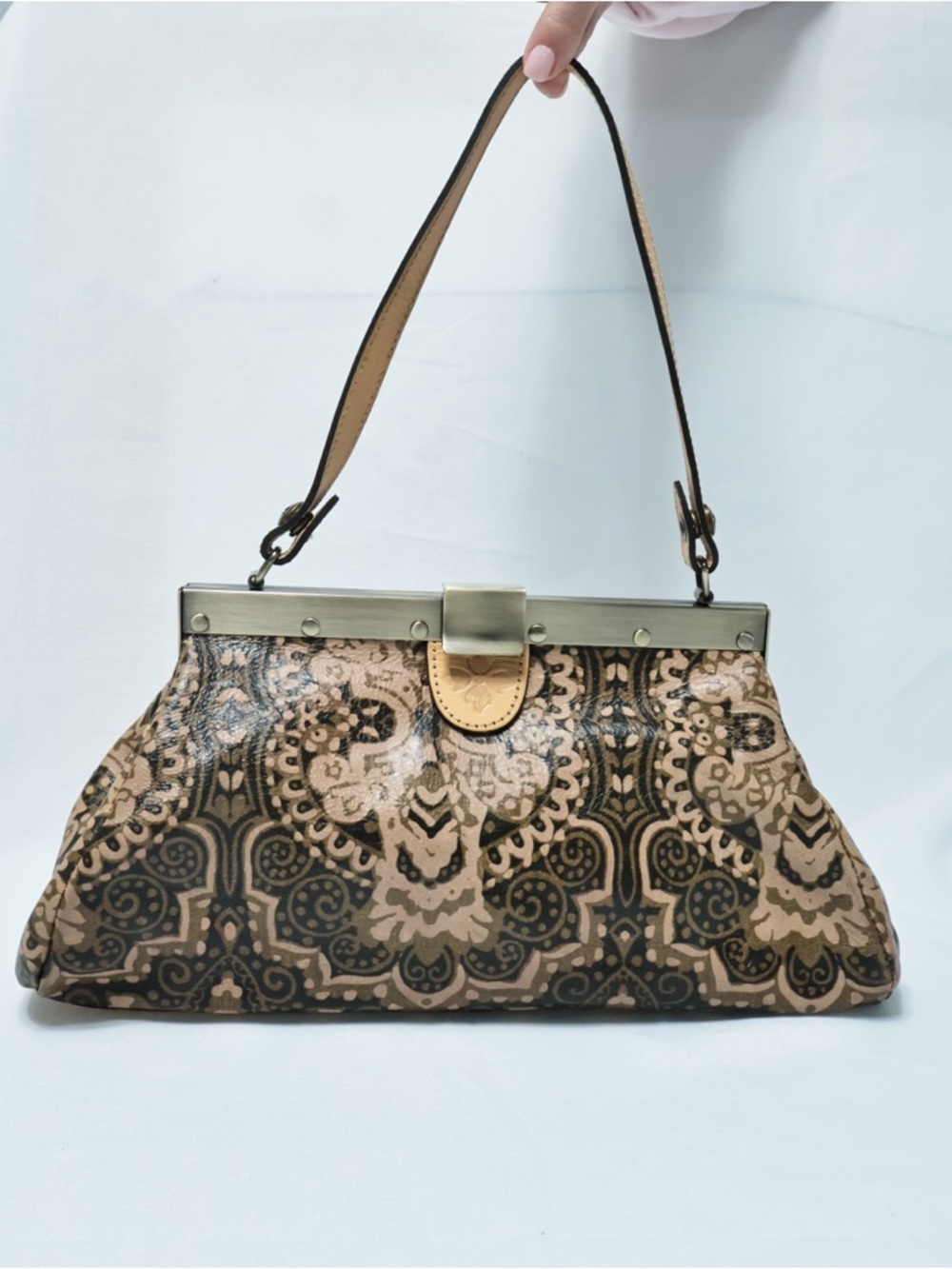 Patricia Nash ‘Ferrara’ Frame Satchel Bag 100% Leather